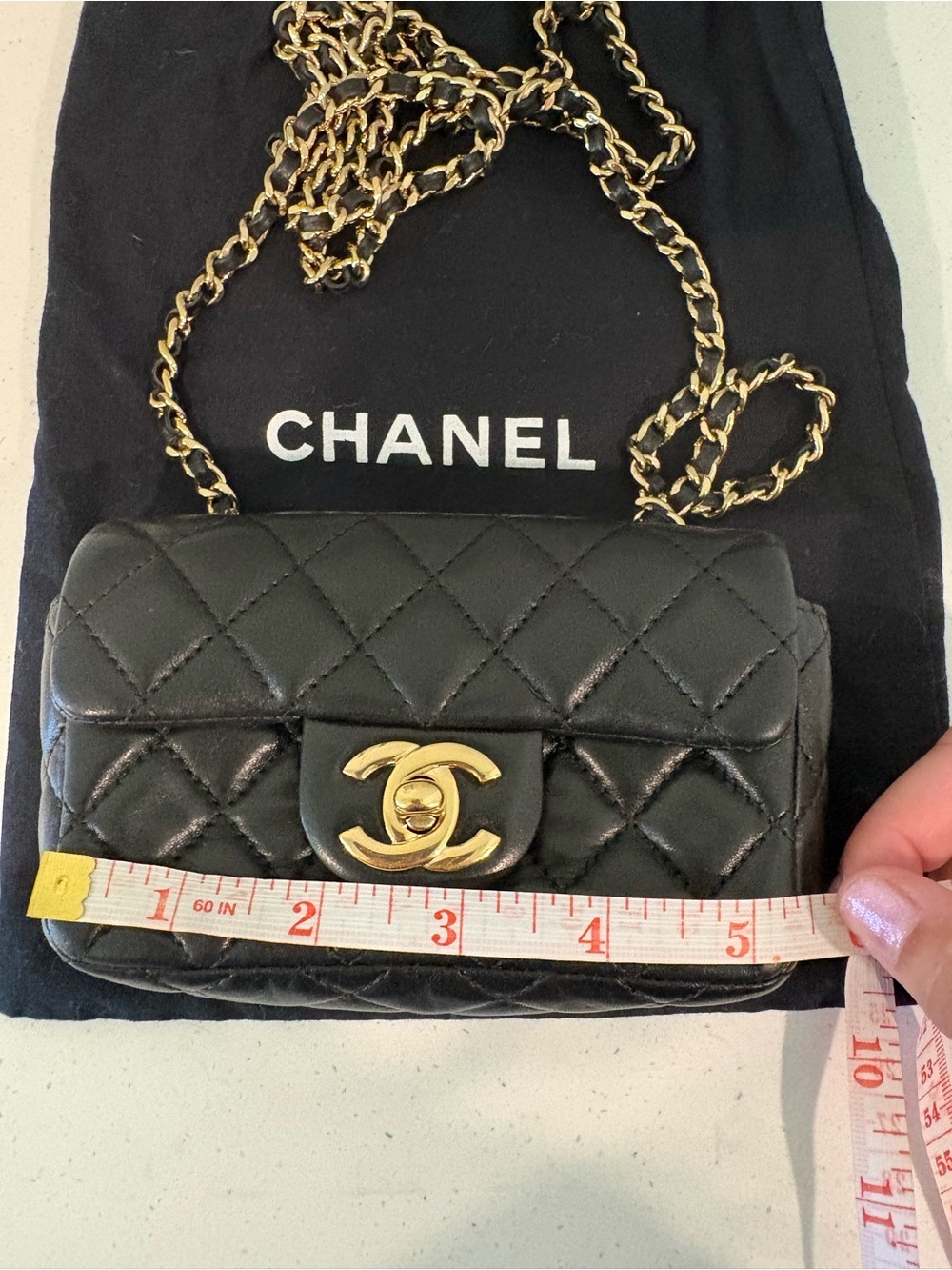 Chanel Extra Mini Classic Flap Black Lambskin Gold Hardware - Picture 11 of 16